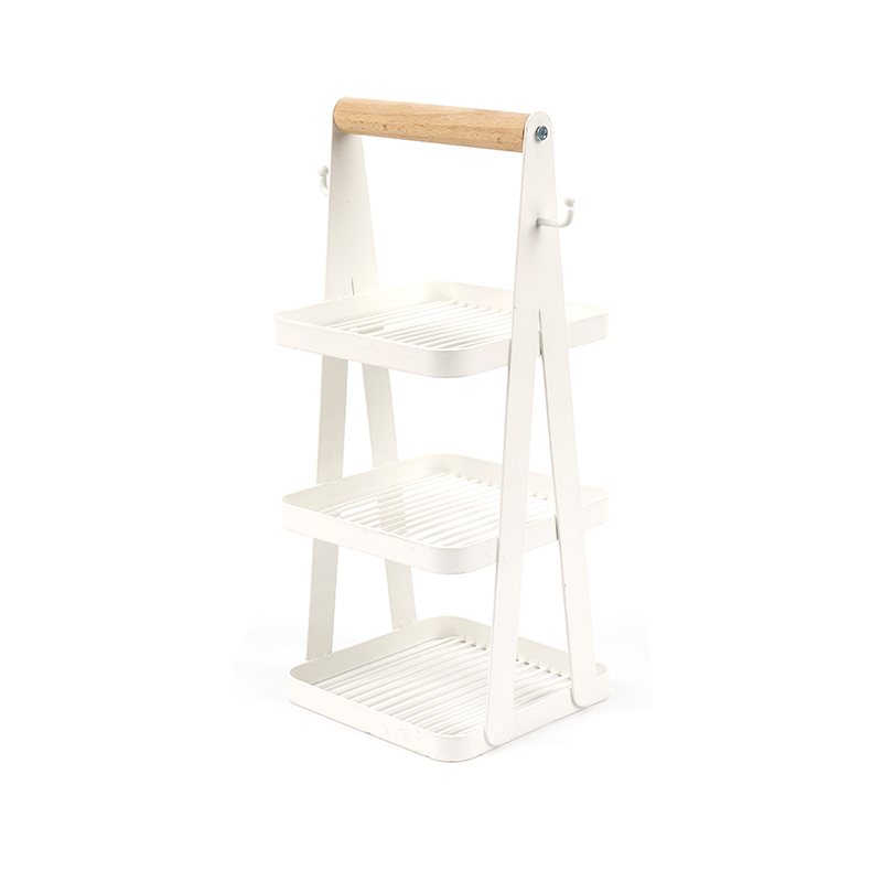 سبد ذخیره سازی قابل حمل دسته چوبی 3 لایه