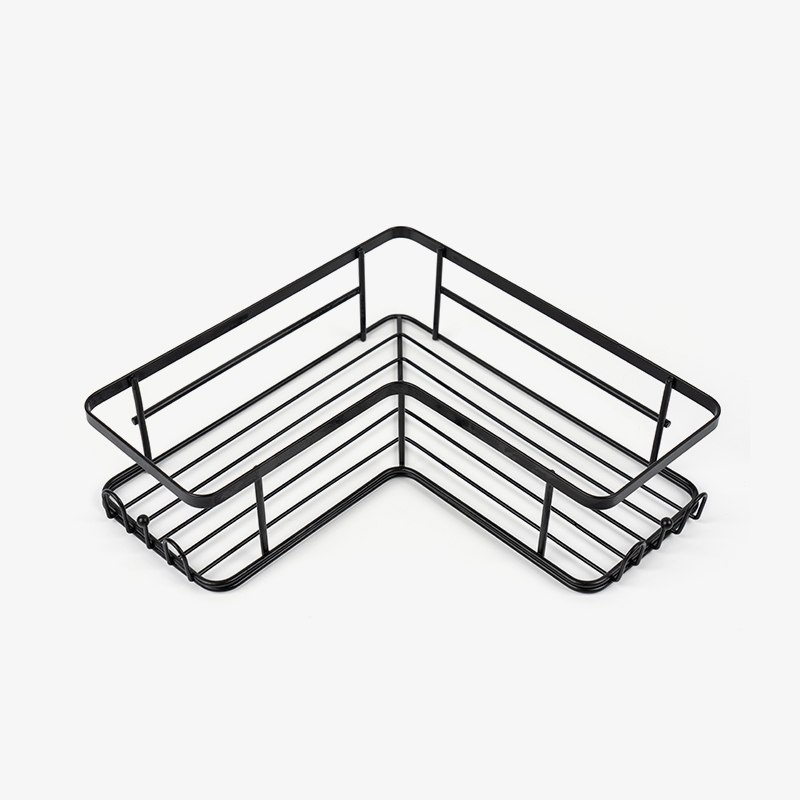 دوش گوشه مشکی استیل ضد زنگ دیواری