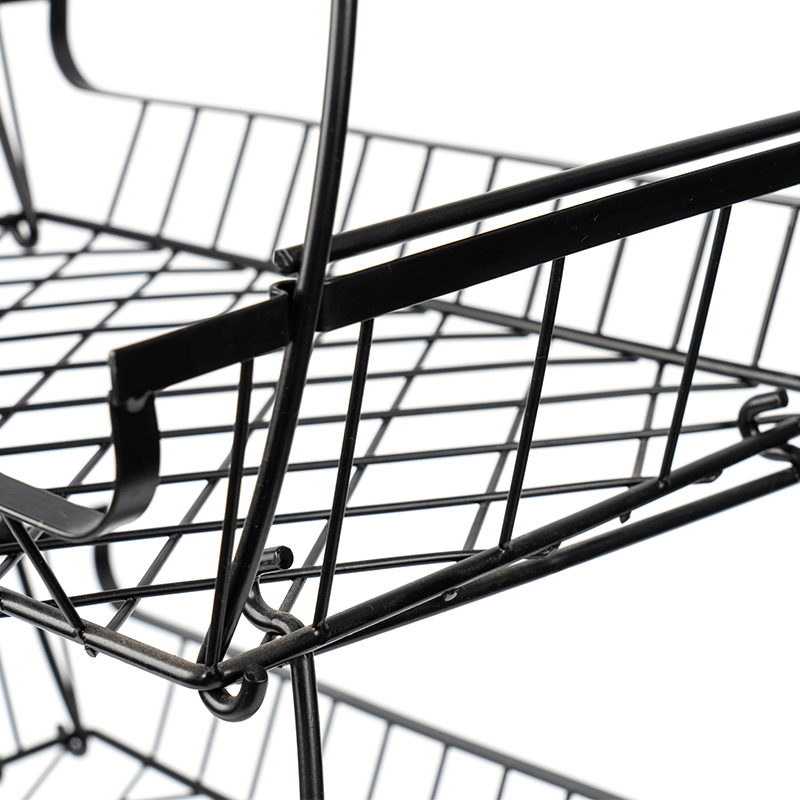 سبد 4 طبقه میوه و سبزیجات روی هم با چرخ چرخان